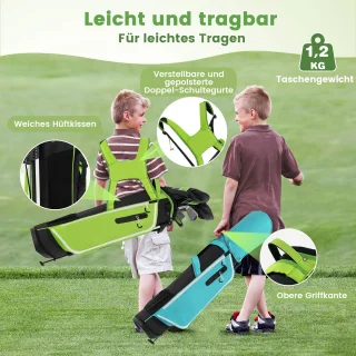 COSTWAY 6-delige rechtshandige kindergolfclubset met tas en hoes