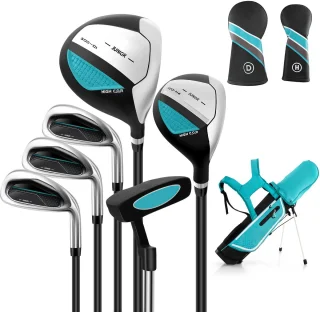 COSTWAY 6-delige rechtshandige kindergolfclubset met tas