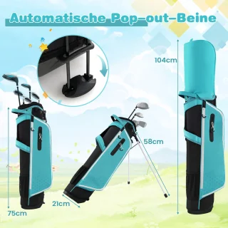 COSTWAY 6-delige rechtshandige kindergolfclubset met tas