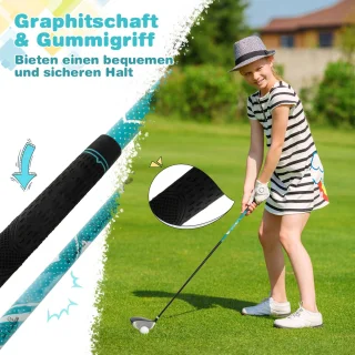 COSTWAY 6-delige rechtshandige kindergolfclubset met tas