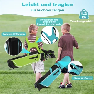 COSTWAY 6-delige rechtshandige kindergolfclubset met tas