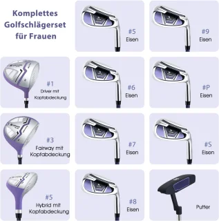 COSTWAY Complete Dames Golfclubset 11-delig Rechtshandig