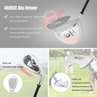 Costway Dames Golfclubset 9-delig Rechtshandig Roze