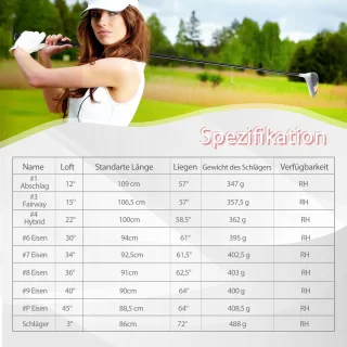 COSTWAY Dames Golfclubset 9/10-delig Rechtshandig
