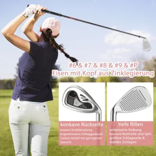 COSTWAY Dames Golfclubset 9/10-delig Rechtshandig