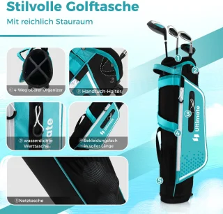 COSTWAY Kinder Golfclubset Rechtshandig met Tas