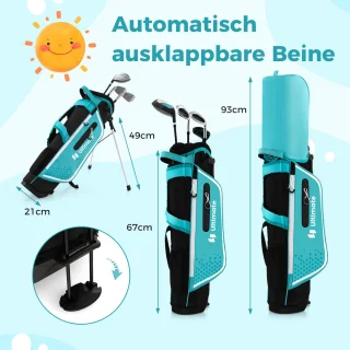 COSTWAY Kinder Golfclubset Rechtshandig met Tas