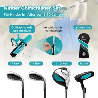 COSTWAY Kinder Golfclubset Rechtshandig met Tas