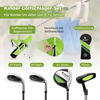 COSTWAY Kindergolfset Rechtshandig met Tas