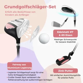 COSTWAY Kindergolfset Rechtshandig met Tas en Regenhoes