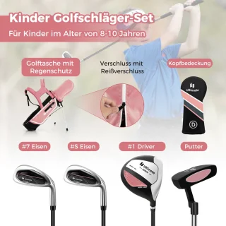 COSTWAY Kindergolfset Rechtshandig met Tas en Regenhoes