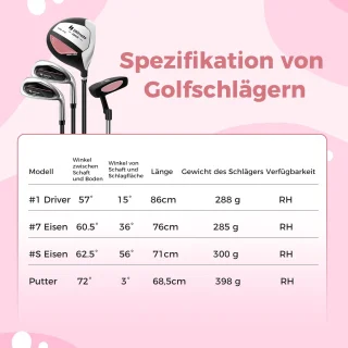 COSTWAY Kindergolfset Rechtshandig met Tas en Regenhoes