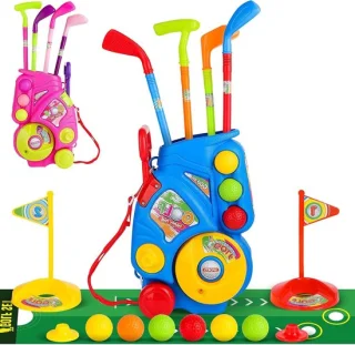 Golf set voor kinderen met putting mat, 4 putters, 6 golfballen en 2 doelen