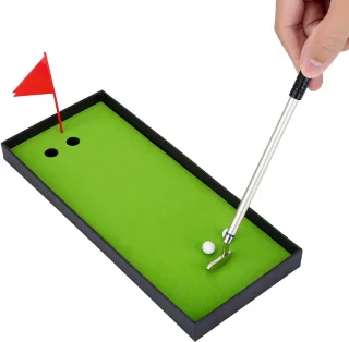 Pennenset met golfclubs, 3 balpennen, multicolor