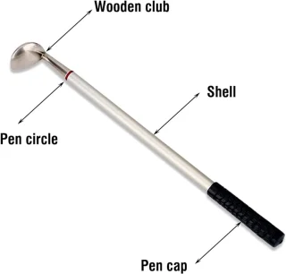 Pennenset met golfclubs, 3 balpennen, multicolor