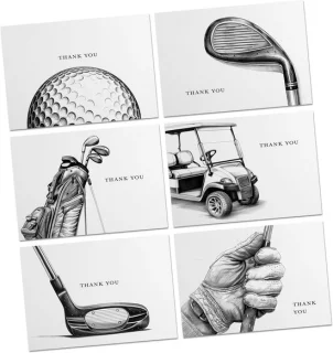 Set van 24 Golf Bedankkaarten met Enveloppen review