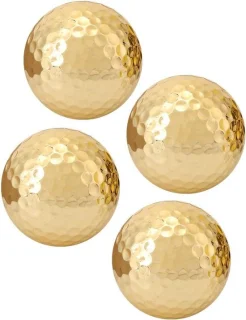 Set van 4 Golfballen Dubbellaag Goud review
