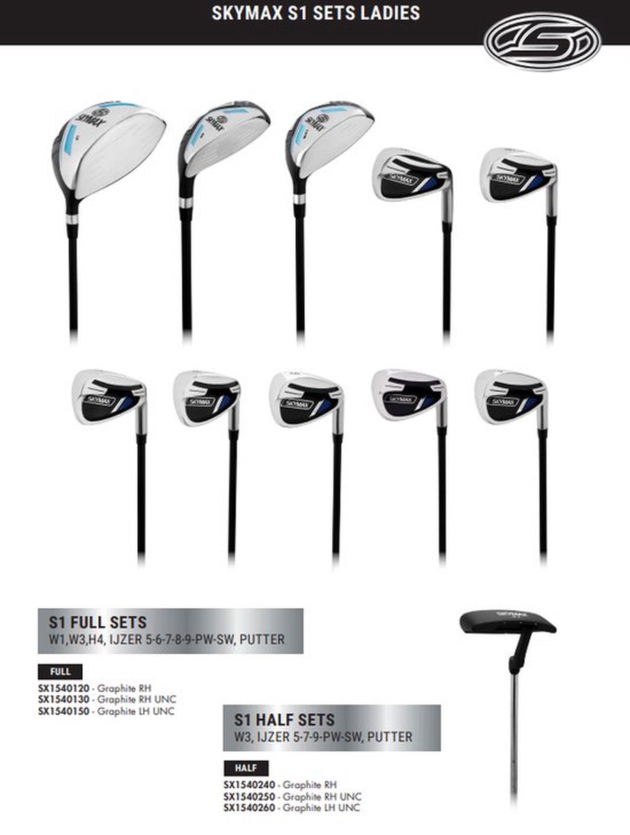 Wat vinden we goed aan de Skymax S1 Dames Golfset Rechtshandig Graphite