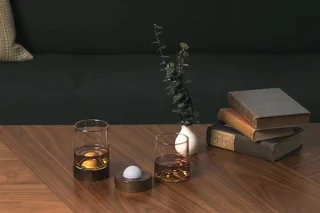 Whiskyglazen set (2) met golfbal coasters