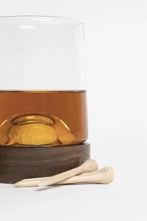 Whiskyglazen set (2) met golfbal coasters