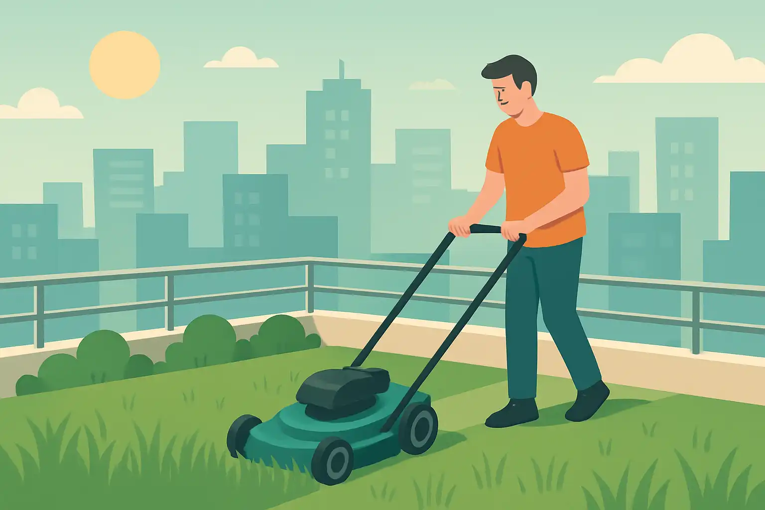 Dakterrasgazon: zo maai je een mini-gazon in de stad zonder gedoe