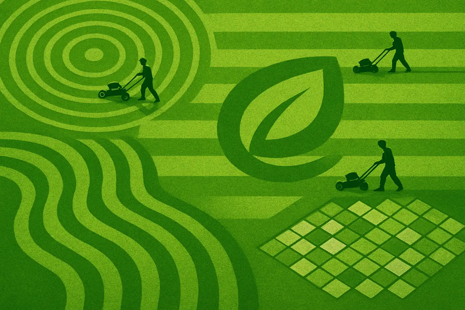 Maak van je gazon een kunstwerk: zo maai je patronen, logo's en mozaïeken in je gras