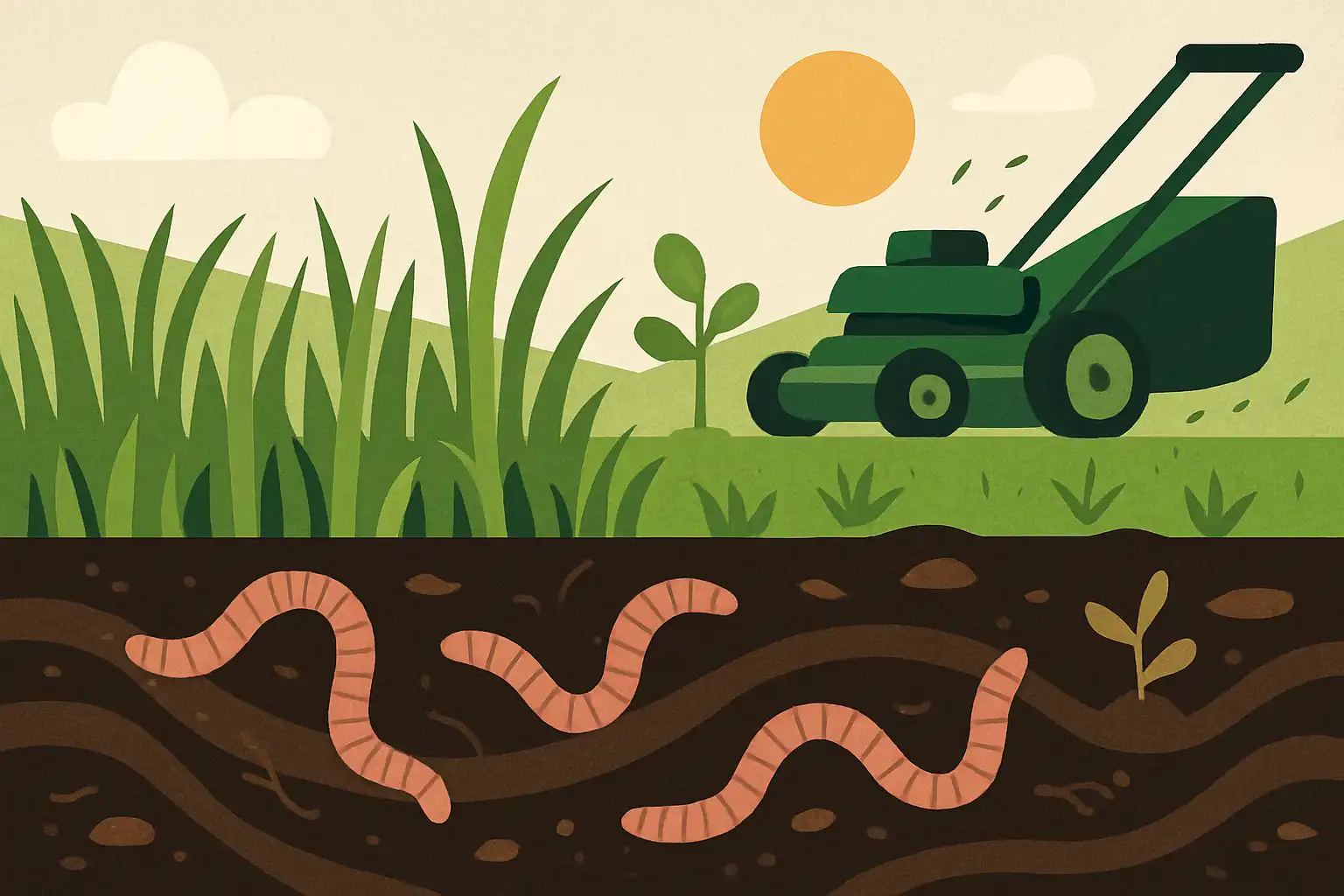 Wat je wormen vertellen: hoe maaien de bodemgezondheid van je gazon beïnvloedt