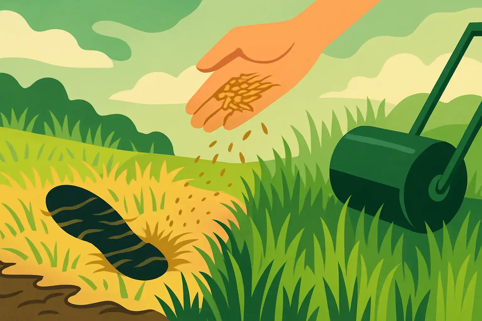 Zo herstel je je gazon snel na een feest: het stappenplan voor platgelopen en beschadigd gras