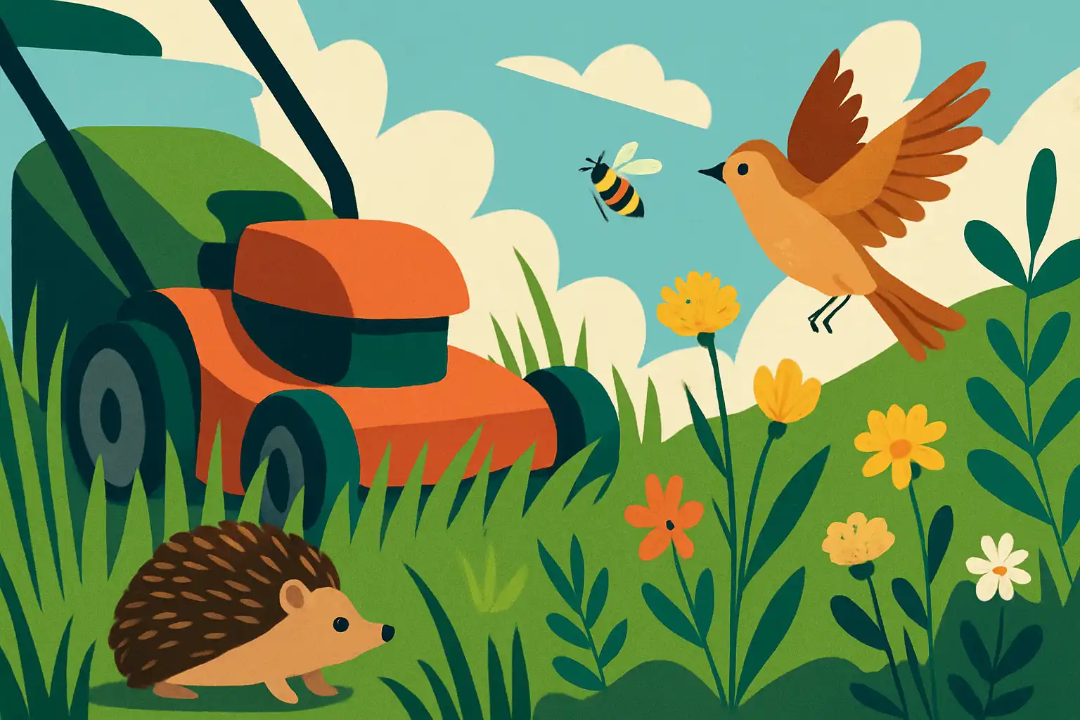 Zo maai je zonder dieren te schaden: slimme tips om egels, vogels en bijen te beschermen