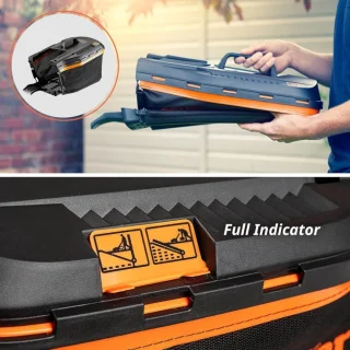 Accugrasmaaier - Elektrische Grasmaaiers - Gazontrimmer - Grastrimmer - met Mulchmaat 32L - Maaibreedte 34cm - Maaihoogte op 6 Niveaus - 2 x 4000 mAh Lithium-ion Accu - Oplader - 24V - Zwart&Oranje