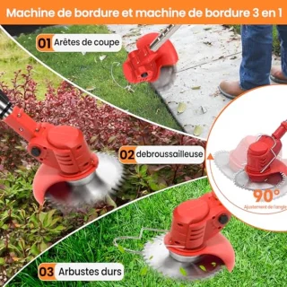 Draadloze Grasmaaier met 3 Snijbladen, 21V, Lichtgewicht en Verstelbaar voor Tuinonderhoud