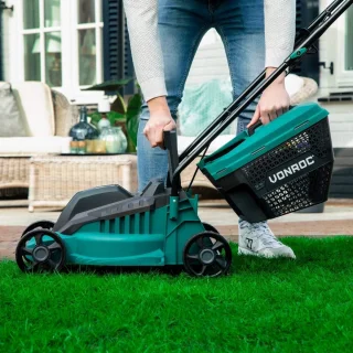 Elektrische Grasmaaier 1300W - Compact en Lichtgewicht - Ideaal voor Kleine Tuinen - Inclusief Grasopvangbak