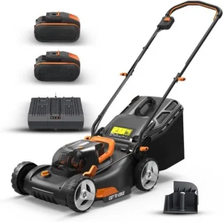 Accugrasmaaier - Professionele Grasmaaiers - Gazontrimmer - Snijbreedte 40 cm - met Mulchfunctie - Krachtige Borstelloze Motor - Zonder Kabel - Accu - Oplader - 40V - Ideaal voor Tuinen tot 500 m² - Zwart