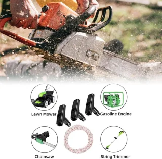 Recoil Starter Touw, 10 Meter 3mm Trekkoord met 3 Starter Handvatten voor Grasmaaier
