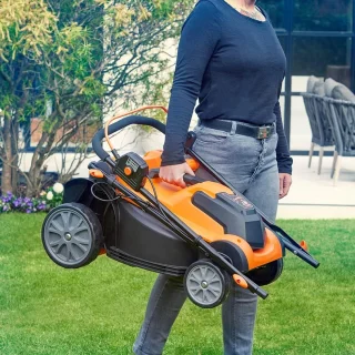 Accugrasmaaier - Elektrische Grasmaaiers - Gazontrimmer - Grastrimmer - met Mulchmaat 40L - Snijbreedte 37cm - Maaibreedte 300m² - Maaihoogte op 6 Niveaus - 2 x 4000 mAh Lithium-ion Accu - Oplader - 24V - Zwart&Oranje
