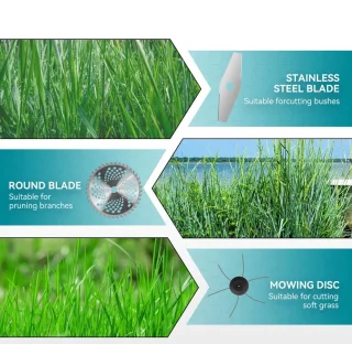 Handmaaier - Grasmaaier - Grastrimmer - Grasschaar - Grasmachine - 9-Inch - Borstelloze - Elektrische/Accu - Draagbare - Grastrimmer met Verstelbare Lengte - Inclusief 2x Accu - 21V/18V Compatibel - voor Tuingereedschap