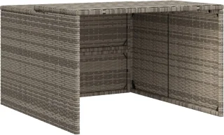 vidaXL - Garage - voor - robotmaaier - 86x90x52/57 - cm - poly - rattan - grijs