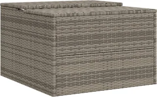 vidaXL - Garage - voor - robotmaaier - 86x90x52/57 - cm - poly - rattan - grijs