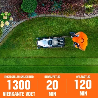 Litheli U20 snoerloze borstelloze grasmaaier 33 cm- met 4,0 Ah accu- tot 200 ㎡