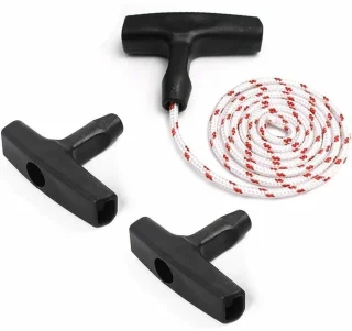 Starthendel voor grasmaaier, terugslagstartkoord met 3 starthendels, accessoires voor grasmaaiers met snoer voor de meeste grasmaaiers-Een meter touw