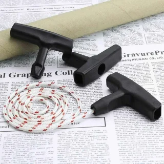 Starthendel voor grasmaaier, terugslagstartkoord met 3 starthendels, accessoires voor grasmaaiers met snoer voor de meeste grasmaaiers-Een meter touw