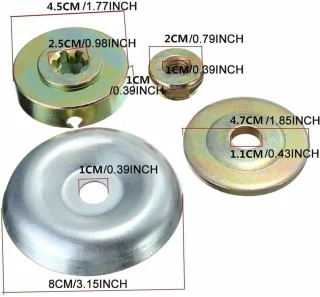 4 stuks vervangende metalen tandwielkast moer bevestigingsset voor bosmaaier, strimmer, grasmaaier, bosmaaier