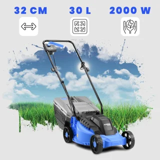 Elektrische Grasmaaier 1200 W met 32 cm Maaibreedte en 30 Liter Grasopvangbak