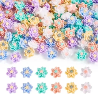 120 stuks bloemen cabochons van hars flatback