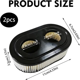 2 stuks grasmaaier-luchtfilter compatibel met Briggs & Stratton 798452 593260