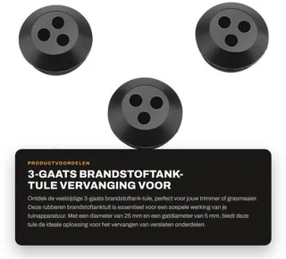 3-gaats brandstoftanktule rubber zwart 5 stuks