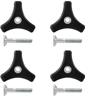 4 stuks grasmaaierhandvatknoppen met moer en bout