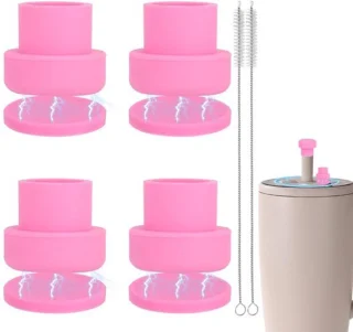 4 stuks siliconen magnetische rietjesdeksels voor Brümate 30/40oz Era en Resa tumblers (roze)