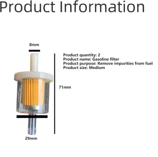 8 mm universele benzinefilter voor motorfiets, grasmaaier, scooter en auto