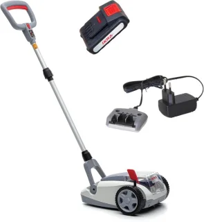 Accu grasmaaier 21 cm grijs rood